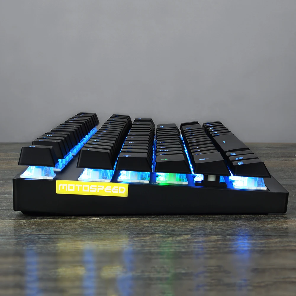 MOTOSPEED портативная беспроводная механическая клавиатура с двойным режимом 87 клавиш RGB подсветка игровая синяя/красная клавиатура для PC Gamer