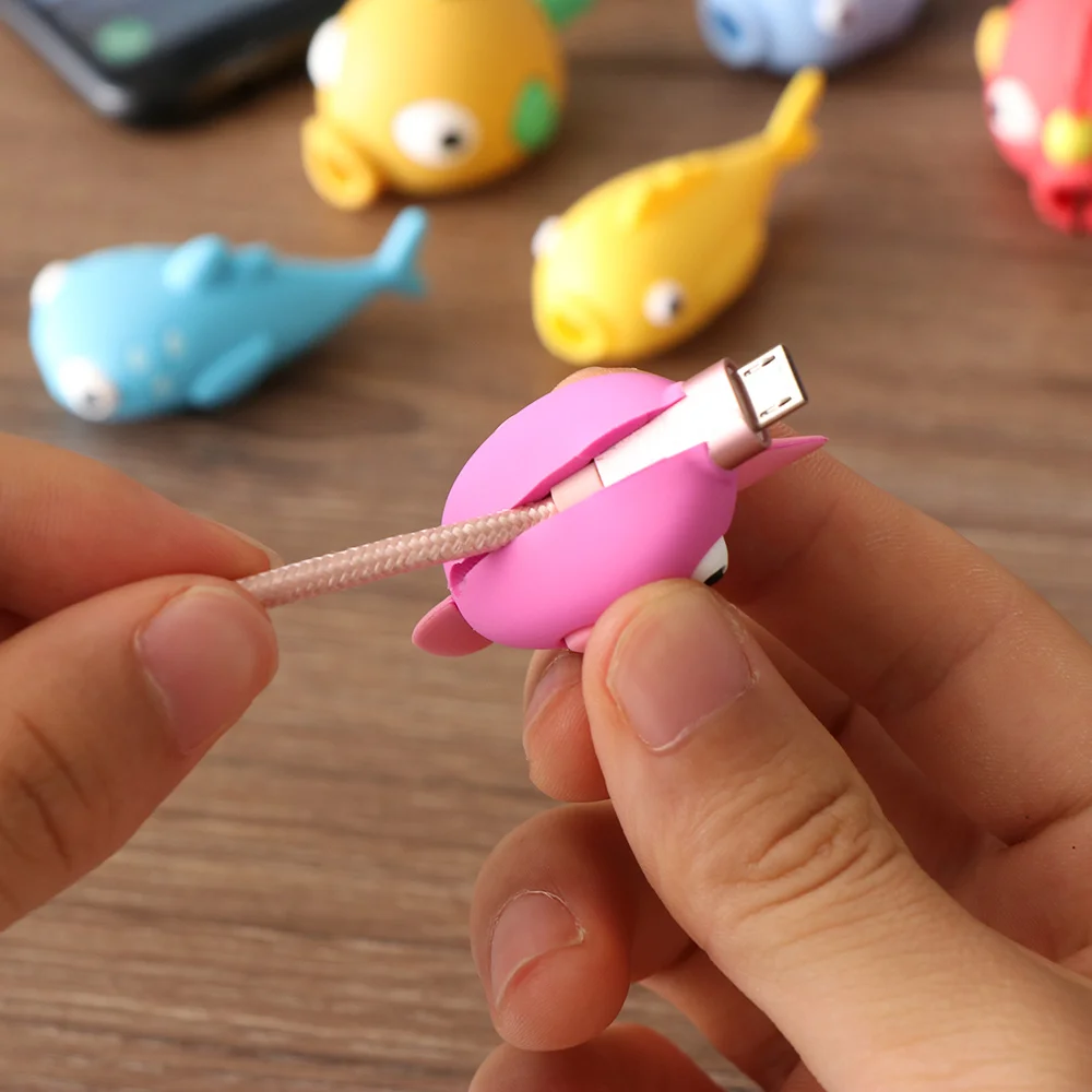 Кабель Bite Cute Fish Cable протектор для iPhone USB Cable Organizer Chompers зарядное устройство провод держатель для iPhone кабель