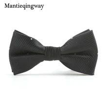 Mantieqingway Детский галстук-бабочка для маленьких мальчиков полиэстер в горошек детские галстуки-бабочки для девочек Gravatas обтягивающие однотонные галстук