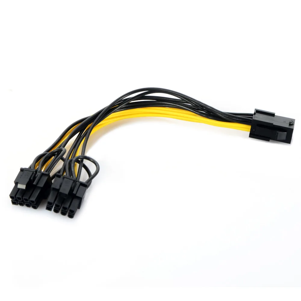 

21CM PCI-E 6-pin to 2x6+2-pin(6-pin/8-pin) Power Splitter Cable PCIE PCI Express Graphics Extension Cable