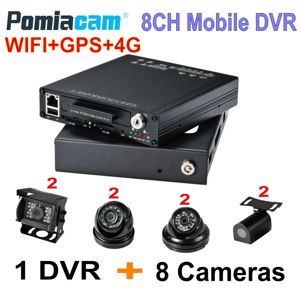 8CH HD MDVR HDVR8085 4G WIFI GPS HDD móvil DVR Full HD 1080 P coche DVR móvil del sistema con 8 pie