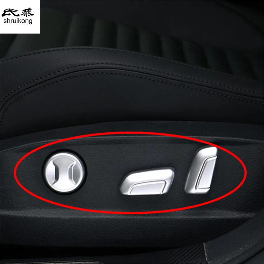 

6pcs/lot car stickers ABS Chrome Seat adjustment button decorative cover sequins for 2016 2017 VW Volkswagen Passat B8 Variant