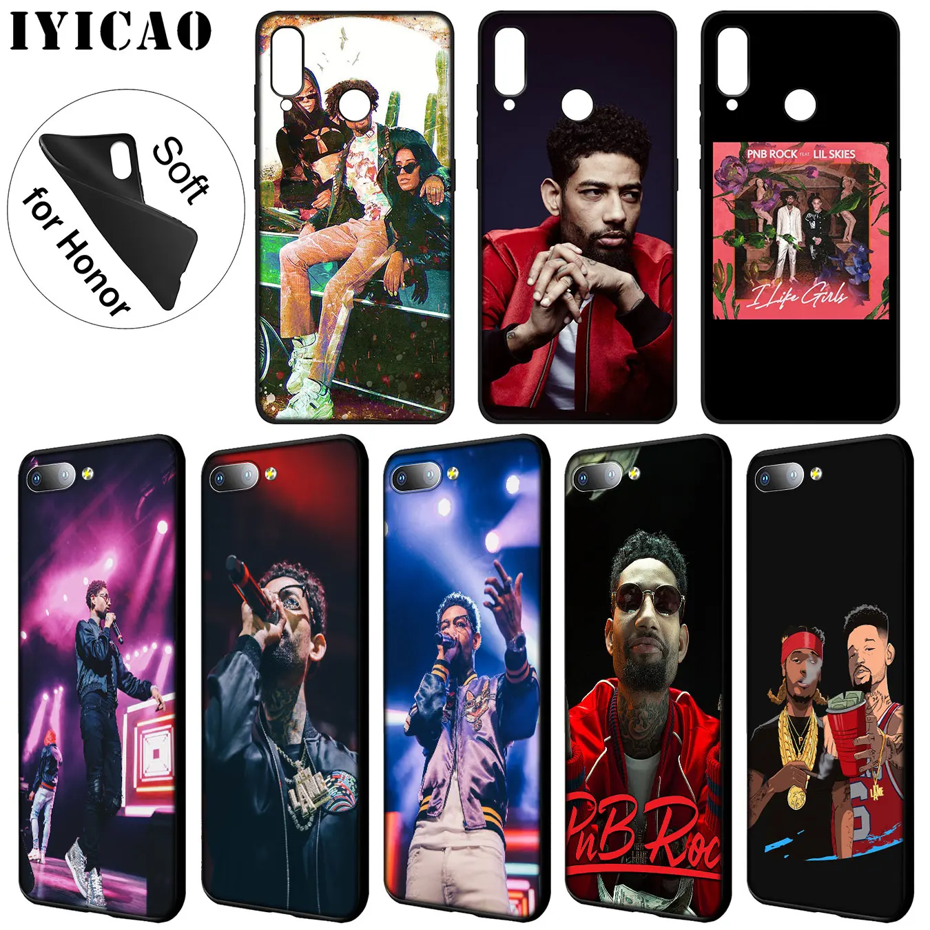 IYICAO Pnb Rock Мягкий силиконовый чехол для телефона Huawei Y9 Y7 Y6 Prime 2019 черный Honor 20 8C 8X 8 9 9X