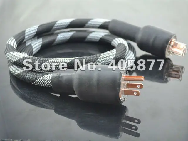 

Hi-End Sliver plated Power Cord Cable With Red Copper US Power plug Cable 1.5m