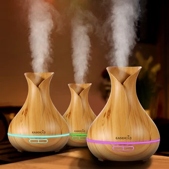 

EASEHOLD 400ml Aroma Essential Oil Diffuser Ultrasonic Air Humidifier 7 LED Color Changing With Wood Grain For Room Office Auto