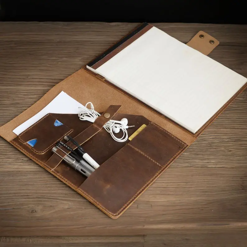 

Genuine leather notebook journal sketchbook packaging Personalized leather Portfolio Leather Business notebook