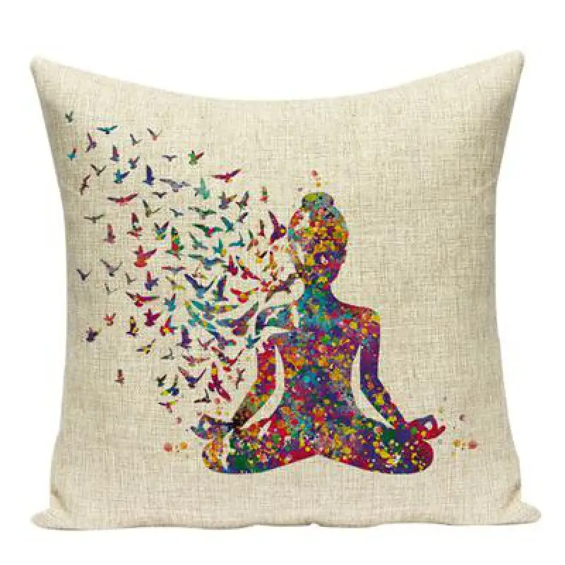 Southeast Asia Buddha Cushion Zen Meditation Buddha Statue Watercolor Musical Instruments Skull Pattern Creative Sofa Pillows