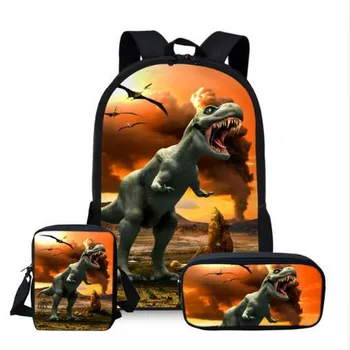 

Nopersonality Cool Jurassic World Dinosaur School Bag Sets for Teenager Boys 3d Student Kids Schoolbag Primary Children Backpack