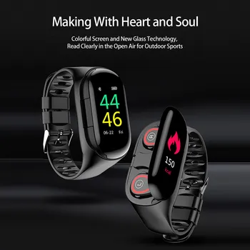 

wearable devices Smart Watch With Bluetooth EarphoneSmart Bracelet Long Standby Sport Watch Men wristband smartwatch