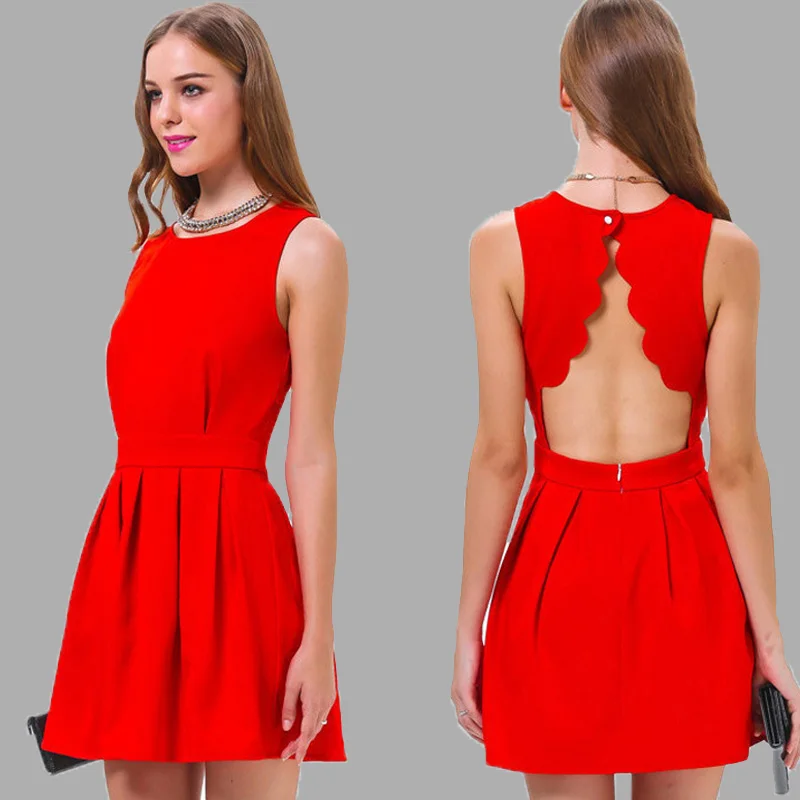 Sexy Club Gaun Pesta 2016 Gaya Eropa Busana Backless Tanpa