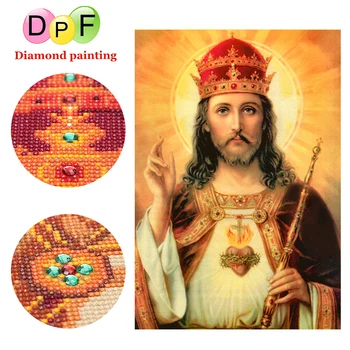 

DPF The sacred Religiou Special-shaped diamond DIY 5D Diamond painting cross stitch Round full diamond mosaic Embroidery gift
