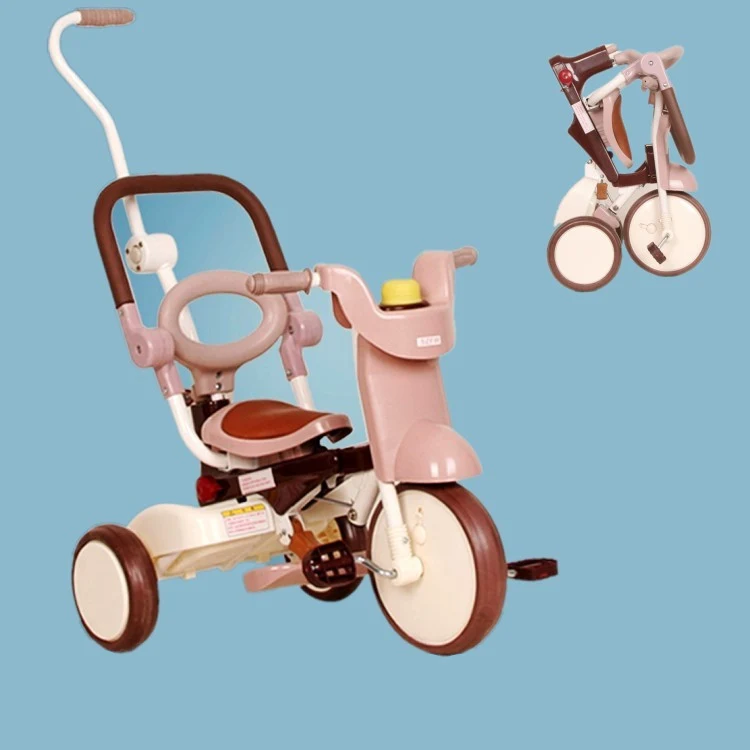 

Brown Baby carriages baby step by step folding tricycle Japanese two generation trolley with the same trolley baby carrier