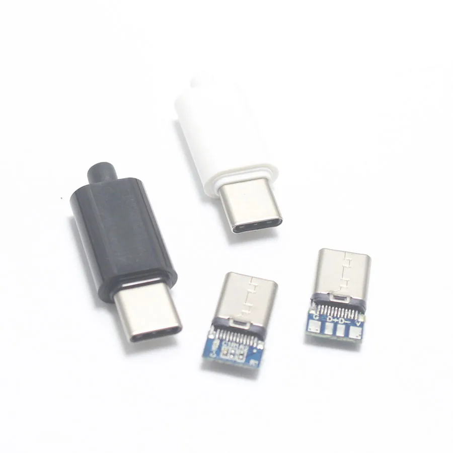 2 комплекта OTG или больший ток 4P USB 3,1 Тип C штекер сварной Тип USB-C 4 в 1 DIY ремонт кабель Разъем зарядного устройства