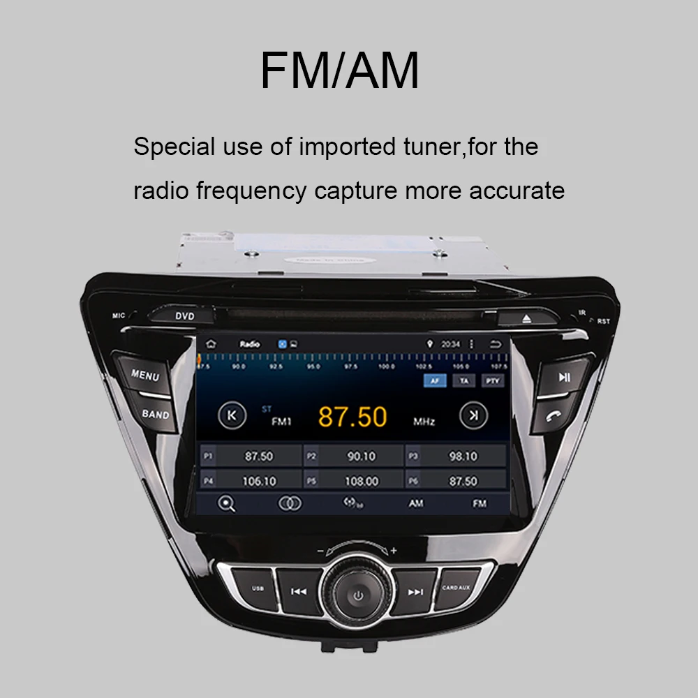 Top 4GB RAM Android 9.0 Radio for HYUNDAI ELANTRA/AVANTE 2014-2015 Car DVD Player With GPS Navigation Radio +Tape Recorder+Map+Audio 5