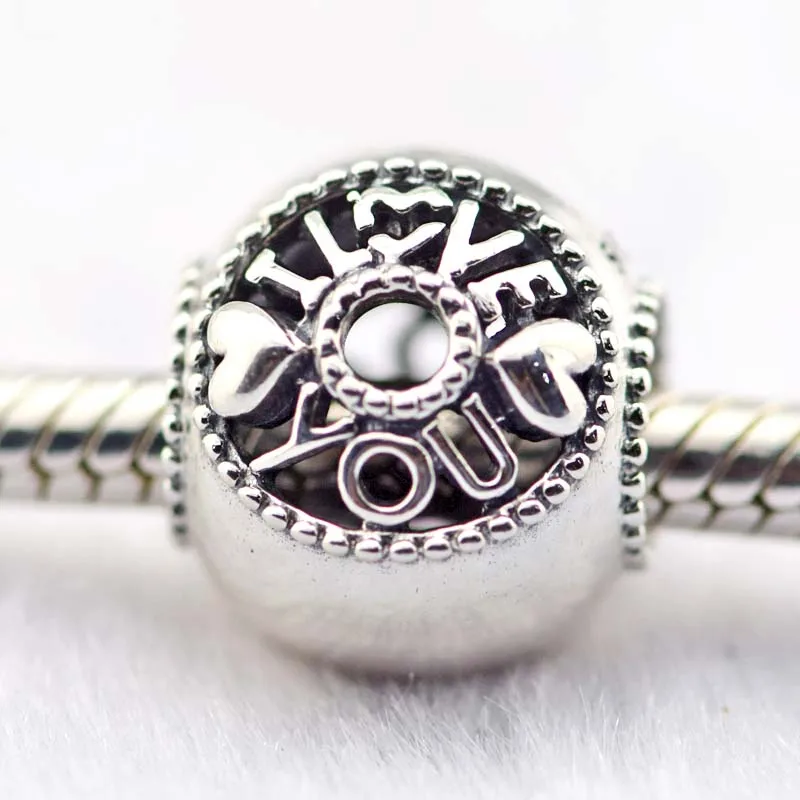 

Fits Brand Bracelets Beads for Jewelry Making DIY Sterling-Silver-JEWELRY Talk About Love Charm Bead Charms Kralen