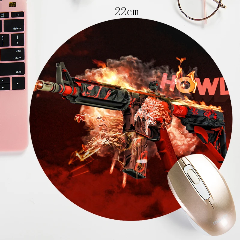 

22X22CM CS GO Round Mouse Pad Watercolor Prints Custom CSGO Mouse Mat Small Size MousePad Bowl mat Non-Skid Desktop decoration