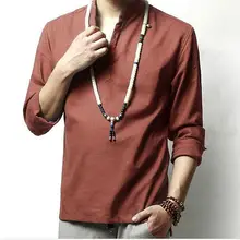 Горячая Весна Мужская Новая мода льняная рубашка для отдыха/M-XXXL