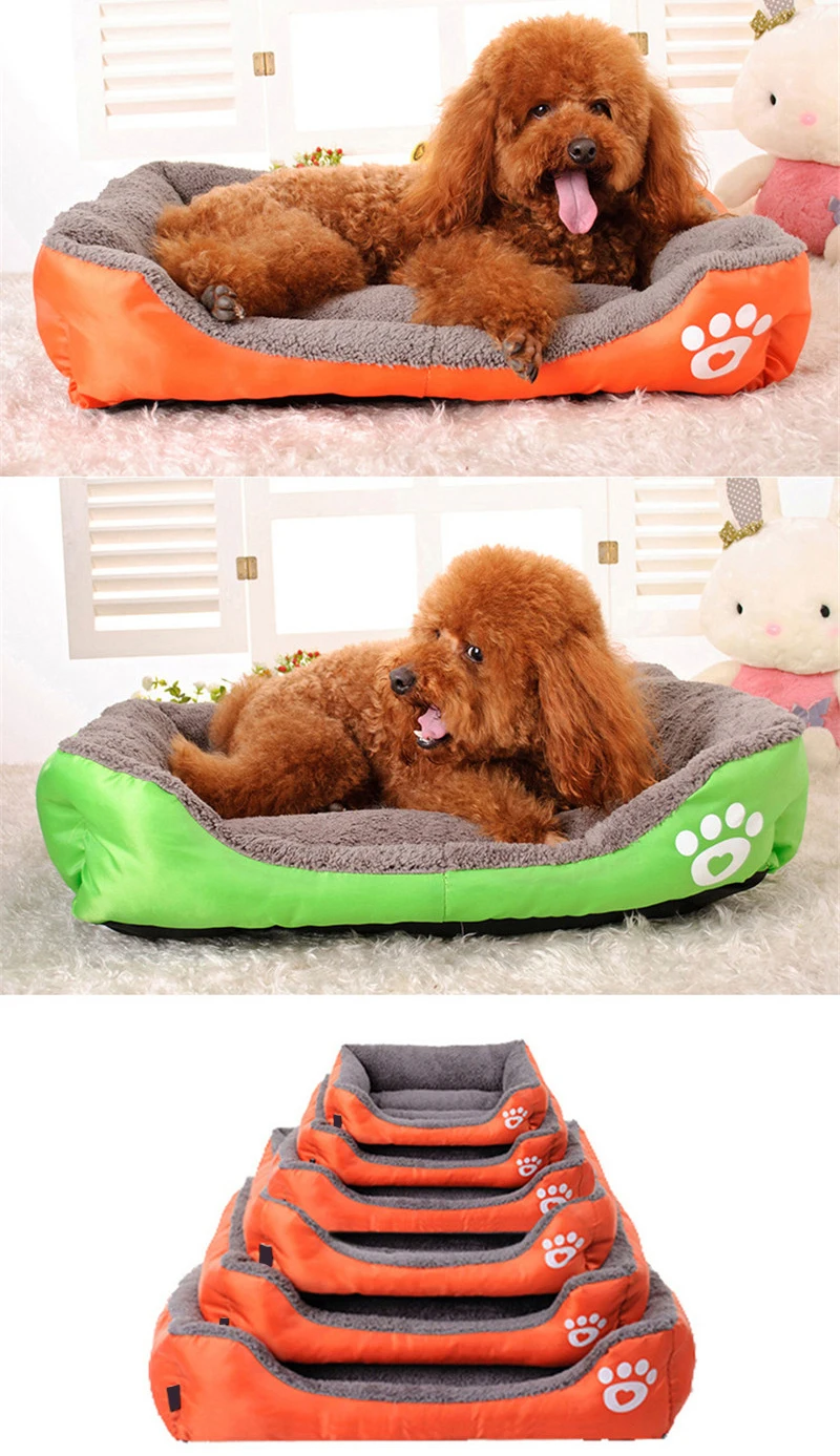 Rectangle Soft Dog House For Small Dog Middle Dog Mat Warm Cat Bed Nest Pet Sleeping Bag Puppy Bed Cushion (1)