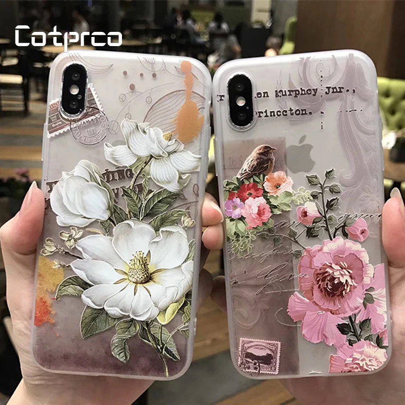 2019 Mulheres Flor Caso Modelado Para iphone XS X Tampa 3D Luxo Estilo Europa Magnetica Силиконовый протегер |