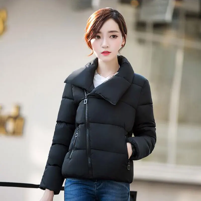 Short Winter Jacket Women Stand Collar Warm Jackets Female Thick