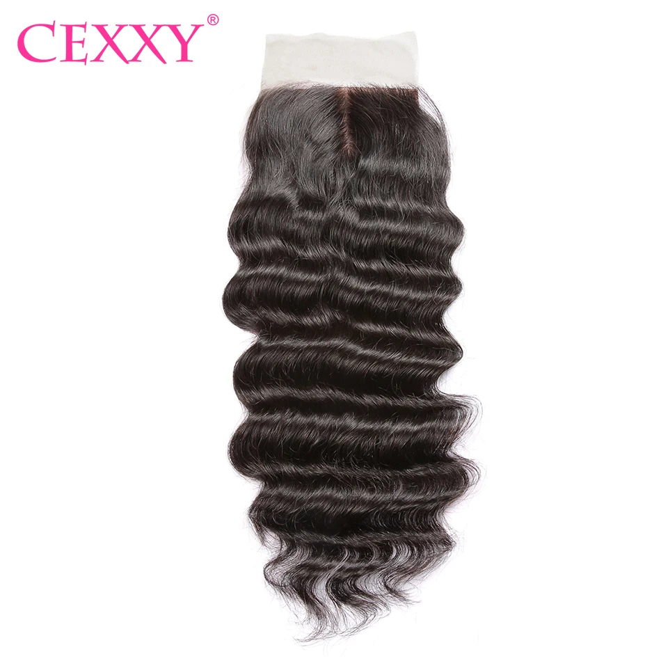 

CEXXY Brazilian Silk Base Closure Natural Wave 4''x 4'' Middle Part Remy Hair Natural Color Free Shipping