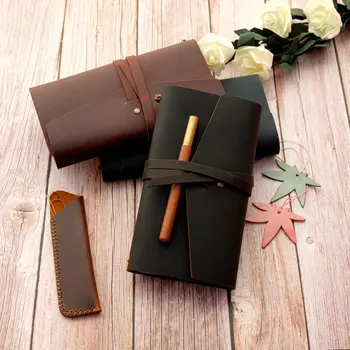 

Vintage Traveler's Notebook Cowhide Diary Tie Rope Handmade Journal 100% Genuine Leather DIY