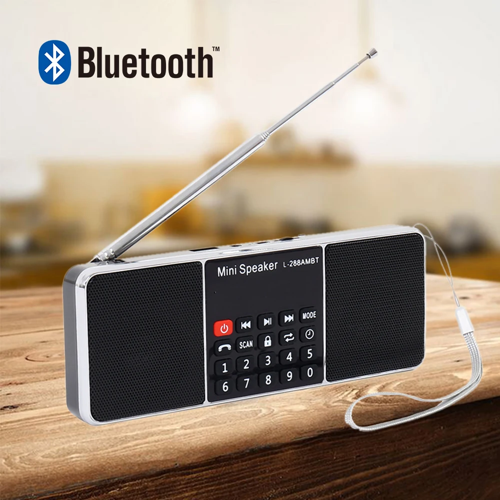 

Retro Digital Radio AM/FM Bluetooth Speakers Mp3 Player Handsfree Call Portable 3.5mm AUX Support TF/SD Card LED Display Screen