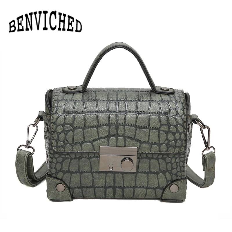 

BENVICHED 2019 NEW Stone Print Casual Women Bags Popular Women Messenger Bags PU Leather Shoulder Bags bolsa feminina L041