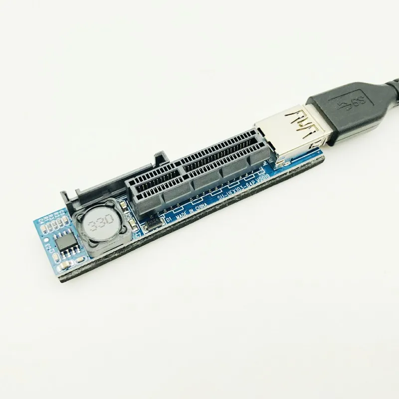 Добавить на карту PCI Express USB 3,0 адаптер Raiser удлинитель PCIE Riser Card USB 3,0 PCI-E SATA PCI E Riser PCI Express X1 в X4 слот
