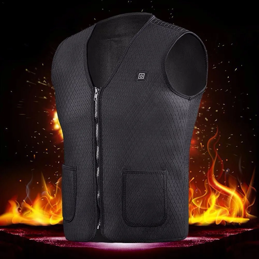 5 размеров Мужской USB Электрический нагревательный жилет с регулировкой температуры Мужская зимняя теплая куртка теплая одежда жилет подтяжки поддерживает