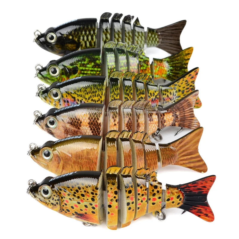 1 шт. 3 5 &quotSwimbait мульти Соединенные рыболовные приманки Крючки 6 сегментов Воблеры