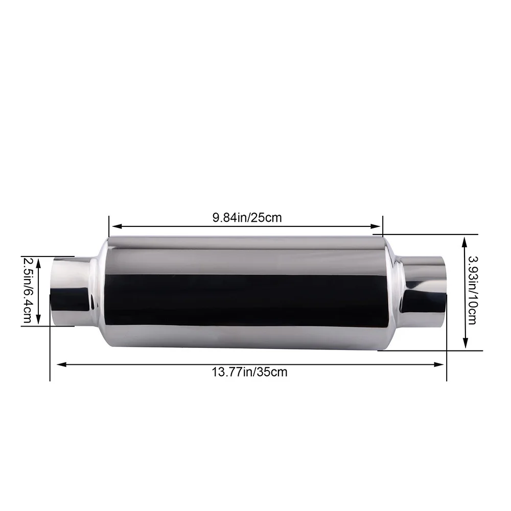 ESPEEDER Универсальный Автомобильный резонатор из нержавеющей стали глушитель 2," на входе до 2,5" на выходе выхлопной трубы