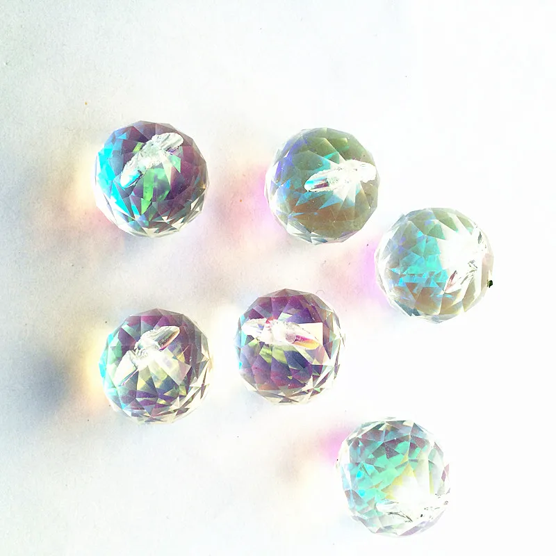 30pcs Faceted Crystal Glass 20mm Clear AB K9 Nice Chandelier Balls (Free Rings)For New Year Diy Christmas Tree Decoration | Дом и сад