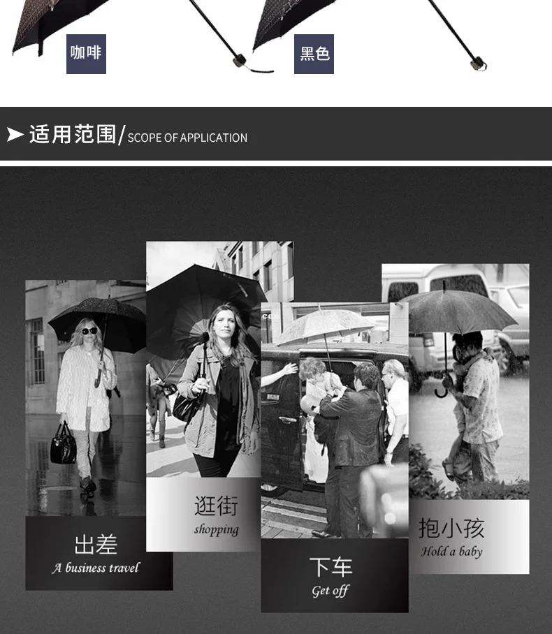 Бизнес зонтики зонтик в клетку Солнечный зонт с защитой от ультрафиолета затенение три складной зонтик
