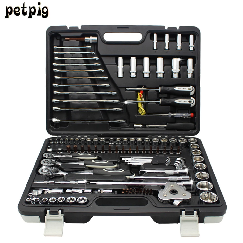 

123PCS Professional Car Repair Tools A Complete Set of High Quality Car Tools Ratchet Wrench Set Sleeve Tool Home Repair