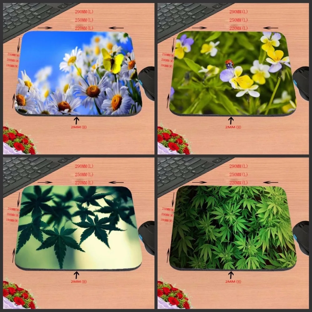 Print Beautiful Green Plants Top Quality Customized font b Gaming b font Durable Mouse Mat PC
