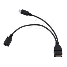 Neueste 1 in 2 OTG Micro USB Host Power Y Splitter USB Adapter zu Mirco 5 Pin Männlich Weiblich Kabel(China)
