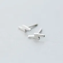 MIESTILO стиль уха 925 стерлингового серебра молния Болтовая шпилька серьги крутая Стерлинговое Серебро-ювелирные изделия флэш мини пост шпильки