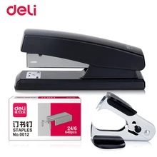 Deli 0354 доступный офисный бумажный книжный переплет набор Поставки школьный качественный бумажный степлер костюм 24/6 скобы портативный дырокол для удаления