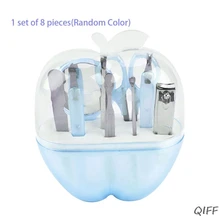 8 в 1 многоцелевой маникюрный набор в форме яблока, машинка для стрижки кутикулы, педикюрный набор, ножницы, зеркало для макияжа, пинцет ногти, инструмент для творчества