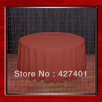 

108"R Terracotta 210GSM Polyester plain Table Cloth For Wedding Events & Party Decoration(Factory Direct Sales)