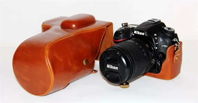 New Retro Vintage PU Leather Camera case For Nikon D3100 D3200 D3300 cover pouch bag Fit 18-55mm 18-105mm Lens