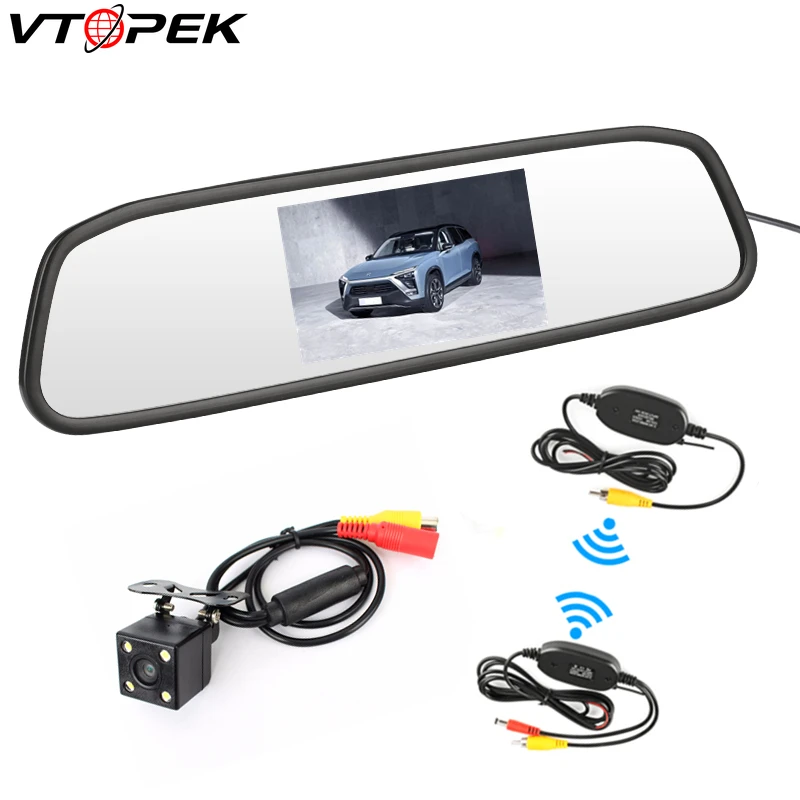 

Vtopek HD car display 4.3 inch car monitor for rear view camera reverse image Parking Assistance 2 Video Input Parking Mirror