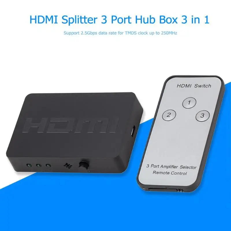 HDMI сплиттер 3 порта концентратор коробка 3 в 1 переключатель 1080 P HD w/пульт дистанционного управления