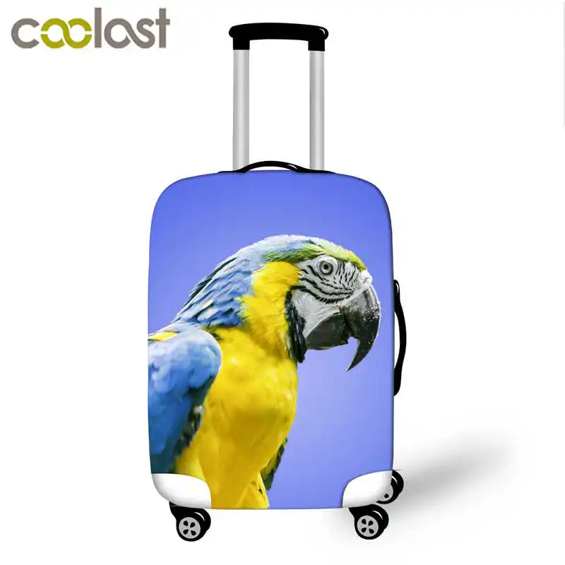 Высокоэластичный защитный чехол для багажа с принтом попугая, аксессуары для путешествий 18-32 дюймов, чехол для костюма, чехол на колесиках, Чехол для багажа