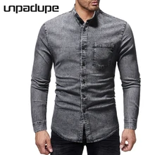 Рубашки бренд Мужская рубашка Ковбойское платье рубашка стоячий воротник уличная Slim Fit Camisa Masculina повседневная мужская одежда Hombre