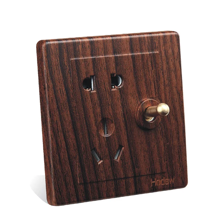 

Wall Switch Socket Panel 86 - Type Wood - Color Opening Of A Five - Hole Switch Socket, PC 220V 10A