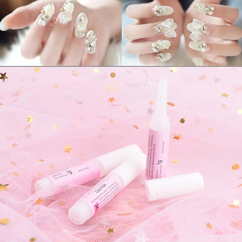 

3pcs/lot High Quality Nail Glue Nail Accessories False Art Decorate Tips Acrylic Glue Mini Nail Glue
