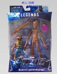 Мстители Endgame 6," Звук мигающий кукла танос Железный Человек-паук Железный человек Капитан Marvel доктор странная игрушка фигурка модель - Цвет: Groot