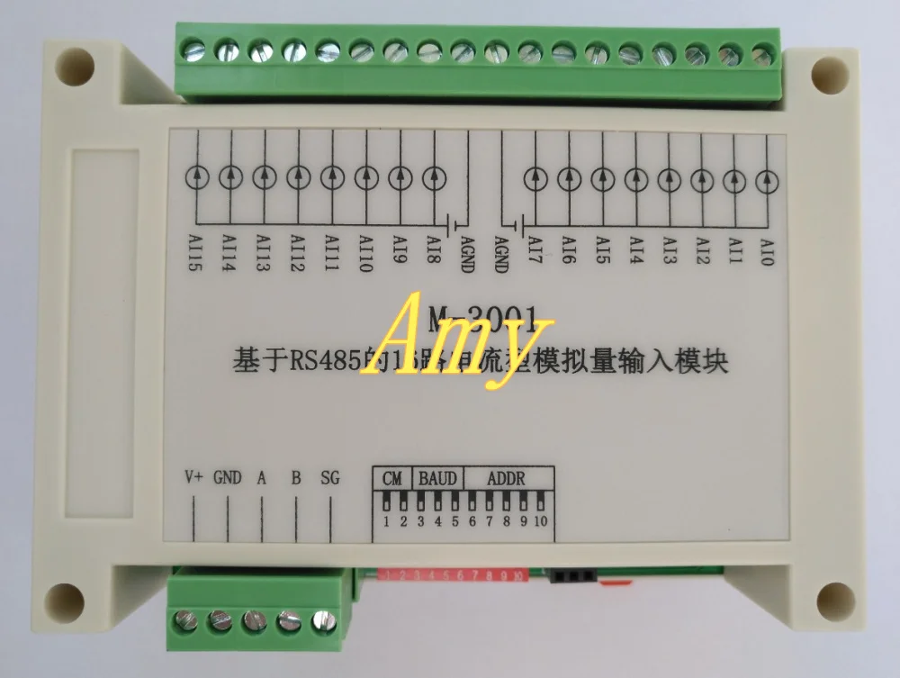 16 way 4~20mA analog input collection module RS485-Modbus communication board PLC extension IO device